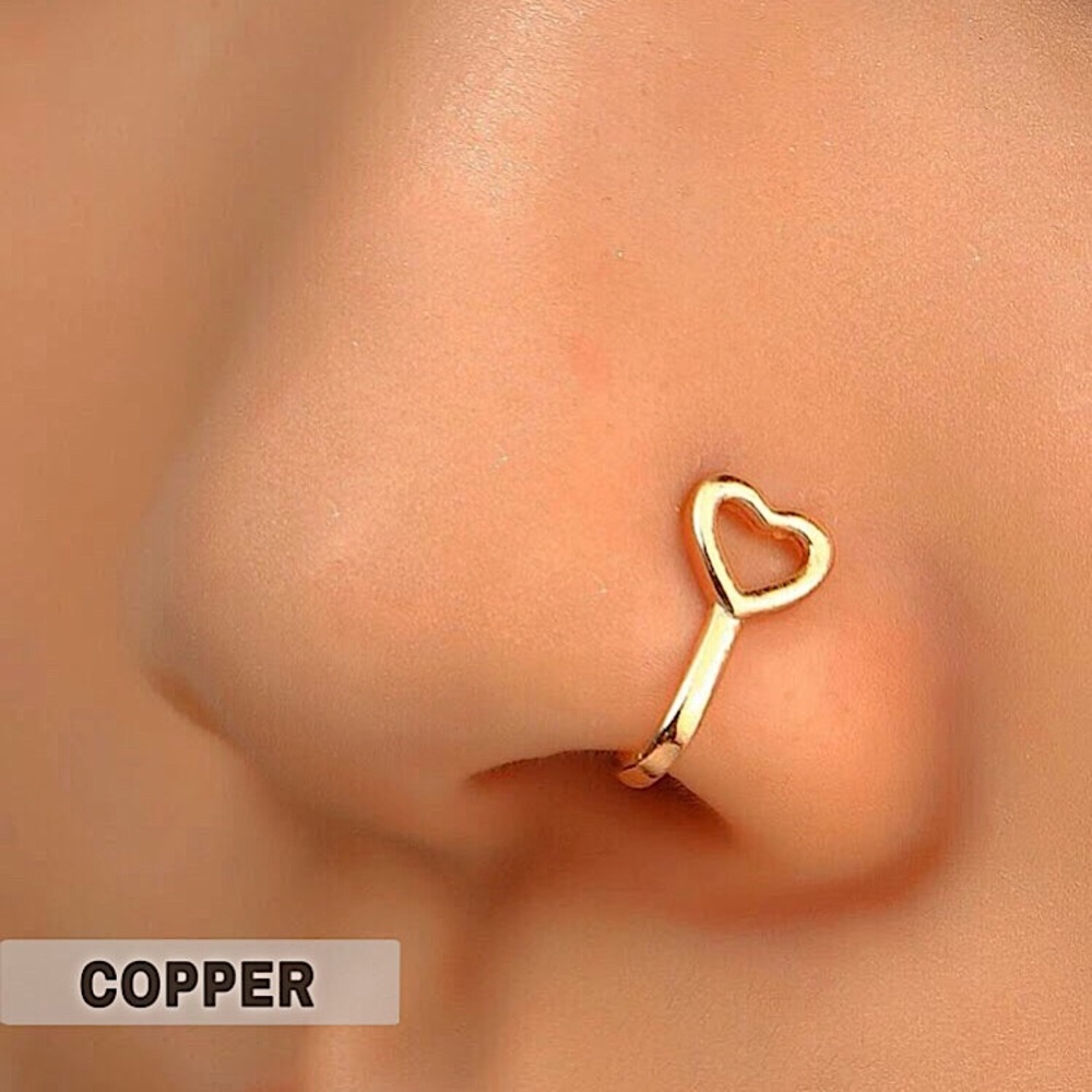 ⚜️𝟯𝟬%𝗢𝗙𝗙 𝗯𝘂𝗻𝗱𝗹𝗲𝘀 𝟯+⚜️ NEW Heart Simple Fake Nose Ring